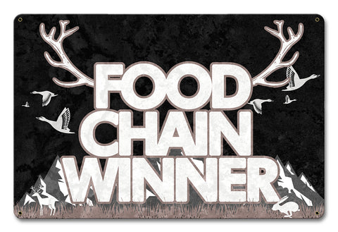 Food Chain Winner Vintage Sign Metal Sign