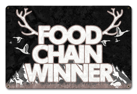 Food Chain Winner Vintage Sign Metal Sign