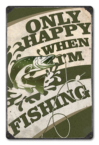 Only-Happy-When-I'm-Fishing-Vintage-Sign-Metal-Sign