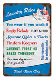Laundry Rules Vintage Sign Metal Sign