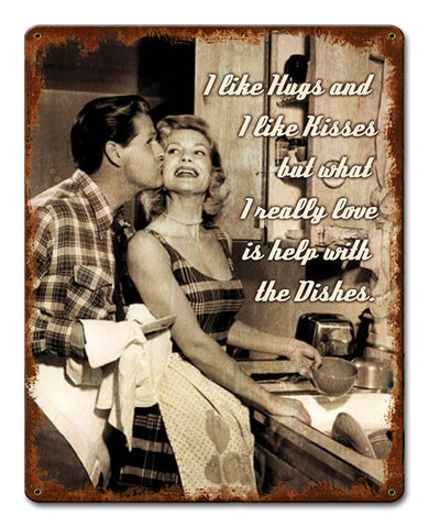 I Like Hugs Vintage Sign Metal Sign