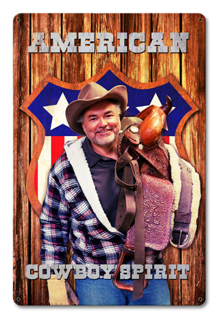 American Cowboy Spirit Vintage Sign Metal Sign
