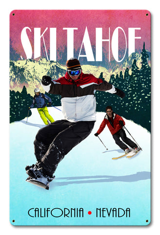 Ski Tahoe Vintage Sign Metal Sign