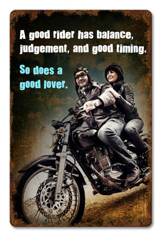 A Good Rider Vintage Sign Metal Sign