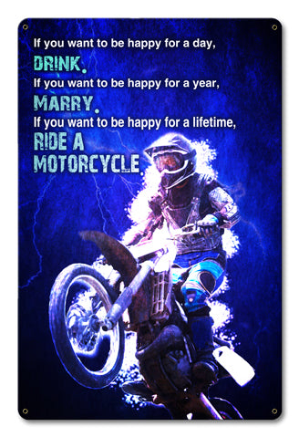 If You Want To Be Happy Vintage Sign Metal Sign