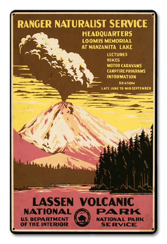 Lassen Volcanic Park Vintage Sign Metal Sign