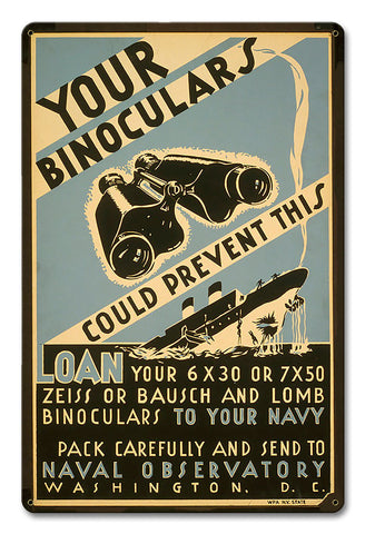 Your-Binoculars-Navy-Loan-Vintage-Sign-Metal-Sign