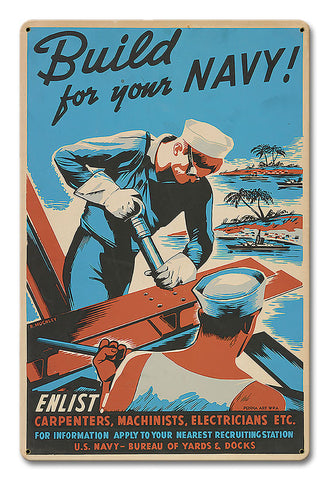 Build-For-Your-Navy-Vintage-Sign-Metal-Sign