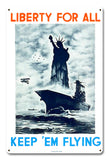 Liberty For All Vintage Sign Metal Sign