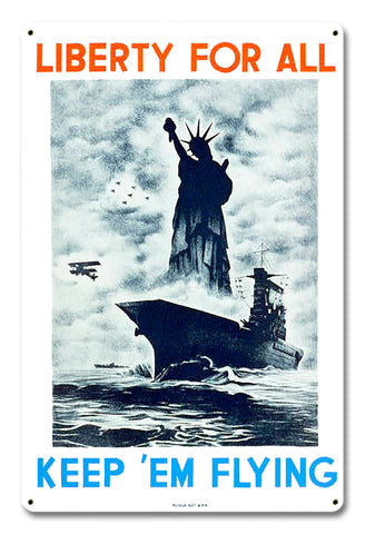 Liberty For All Vintage Sign Metal Sign