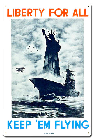 Liberty For All Vintage Sign Metal Sign