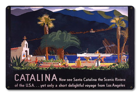 See Santa Catalina Vintage Sign Metal Sign