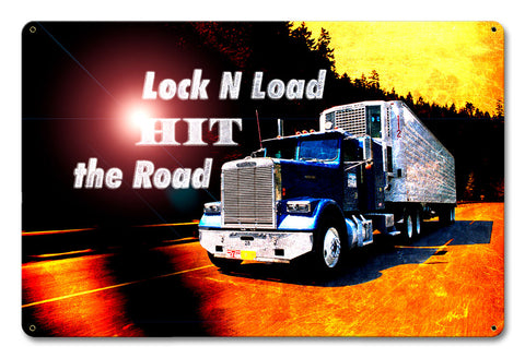 Lock N Load Hit The Road Vintage Sign Metal Sign