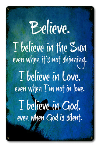 Believe Vintage Sign Metal Sign