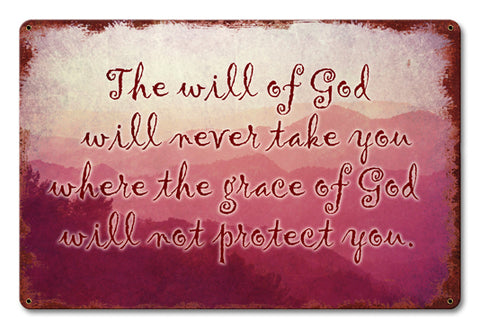 The Will Of God Vintage Sign Metal Sign