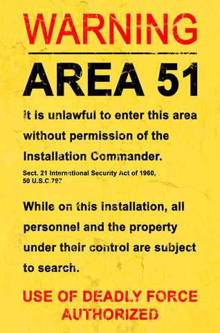 Area 51 Vintage Sign Metal Sign