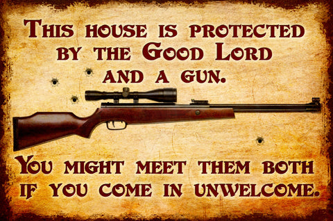 Protected By The Lord Vintage Sign Metal Sign