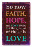 Faith Hope Love Corinthians Vintage Sign Metal Sign