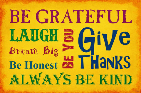 Be Grateful Vintage Sign Metal Sign