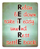 Retire Relax Vintage Sign Metal Sign