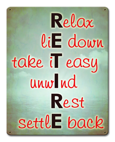 Retire Relax Vintage Sign Metal Sign