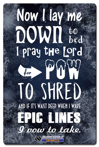 No I Lay Me Down Vintage Sign Metal Sign