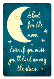 Shoot For The Moon Vintage Sign Metal Sign