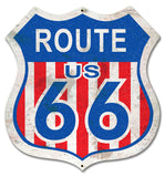 Route 66 Red White Blue Vintage Sign Metal Sign