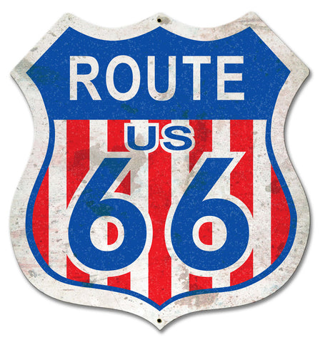 Route 66 Red White Blue Vintage Sign Metal Sign
