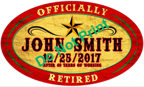 Retired Circus Style Vintage Sign   Personalized Metal Sign