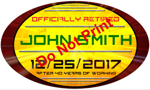 Officially Retired 50s Style Vintage Sign - Personalized Metal Sign