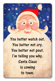 Santa Is Coming To Town Vintage Sign Metal Sign