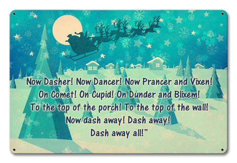 Santa-and-His-Reindeer-Vintage-Sign-Metal-Sign