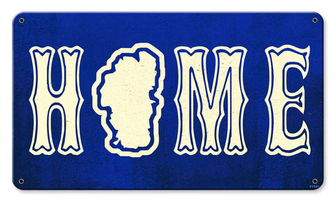 Blue Starburst Metal Sign