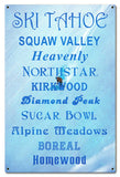 Ski Tahoe Resorts Vintage Sign Metal Sign