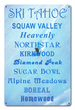 Ski Tahoe Resorts Vintage Sign Metal Sign