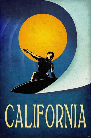 California Surfer Vintage Sign Metal Sign