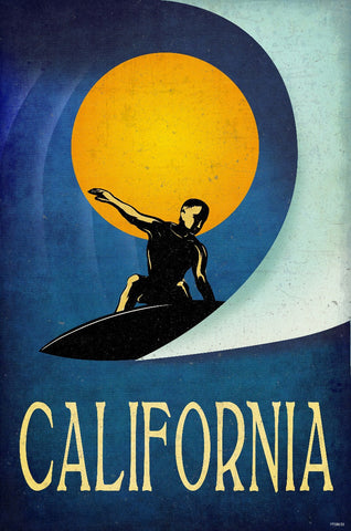 California Surfer Vintage Sign Metal Sign