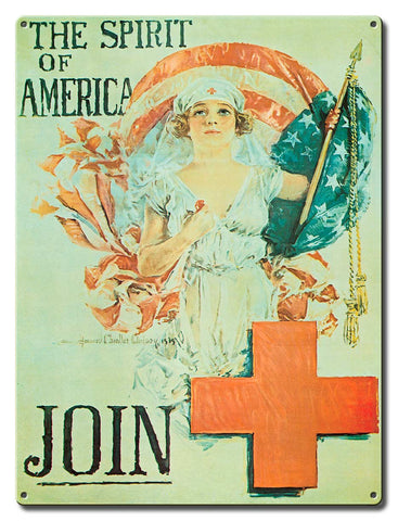Join Red Cross Vintage Sign Metal Sign