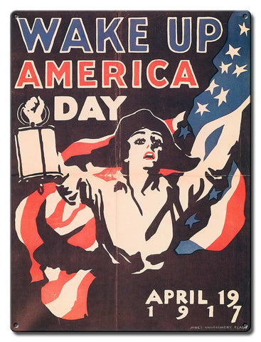 Wake-Up-America-Day-Vintage-Sign-Metal-Sign