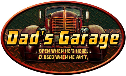 Dad's Garage Vintage Sign Metal Sign