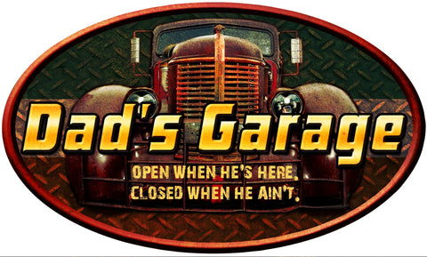 Dad's Garage Vintage Sign Metal Sign