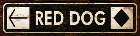Red Dog Ski Run Vintage Sign Metal Sign