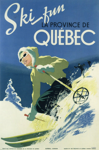 Ski Fun Quebec Vintage Sign Metal Sign
