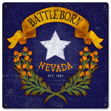 Battle Born Nevada Vintage Sign Metal Sign
