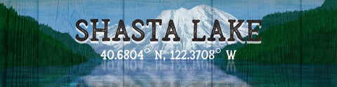 Shasta Lake Coordinates Vintage Sign Metal Sign