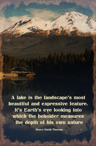 Lake Shasta Thoreau Quote Vintage Sign Metal Sign