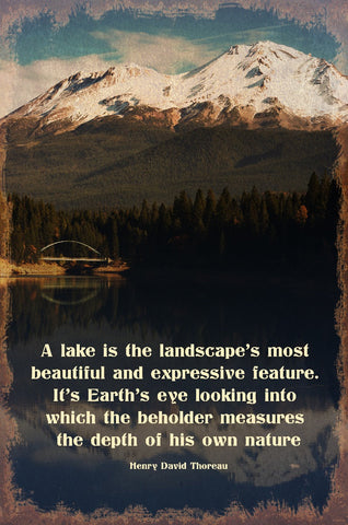Lake Shasta Thoreau Quote Vintage Sign Metal Sign
