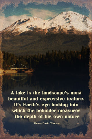 Lake Shasta Thoreau Quote Vintage Sign Metal Sign