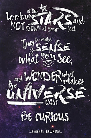 Stephen Hawking Stars Quote Vintage Sign Metal Sign